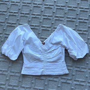 Staud White Ruched Top Size 4